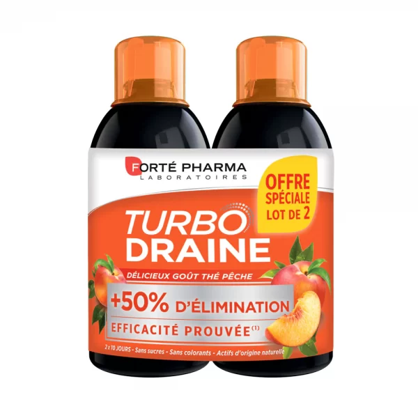 FORTÉ PHARMA TURBO DRAINE MINCEUR GOUT PECHE 500 ML LOT DE 2