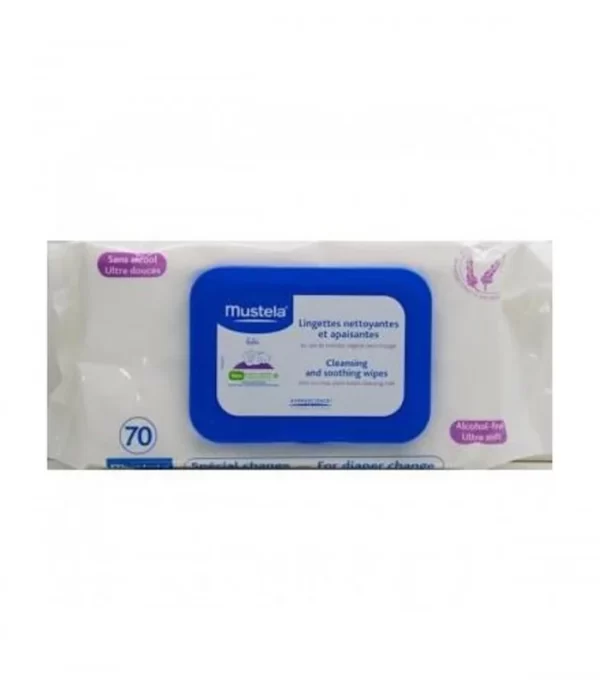 Mustela Lingettes Nettoyantes Pour Le Change 70 Unites Lingettes Épaisses