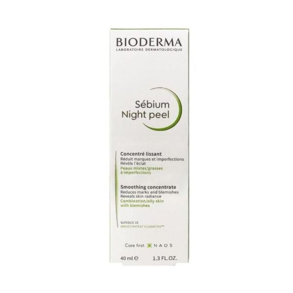 Bioderma Sebium Night Peel Concentré Lissant Peaux Sensibles/Mixtes/Grasses À Imperfections 40Ml