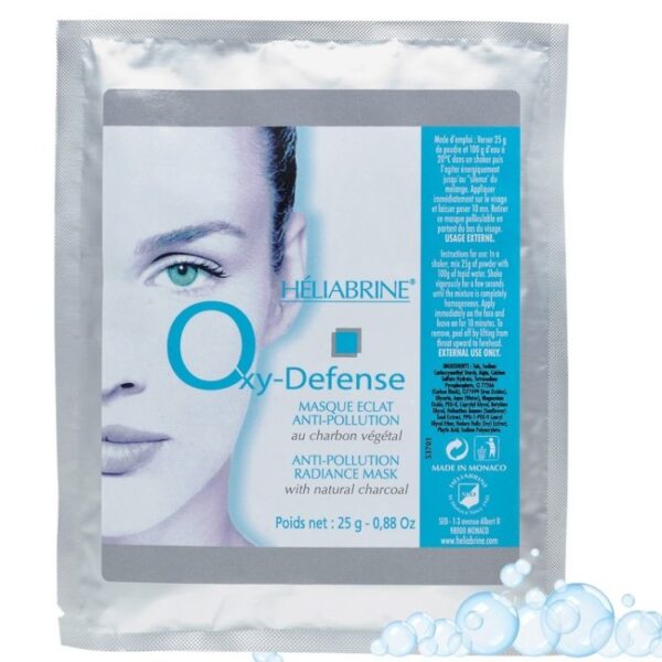 Héliabrine Oxy-Défense Masque Éclat Anti-Pollution Charbon Végétal 25G