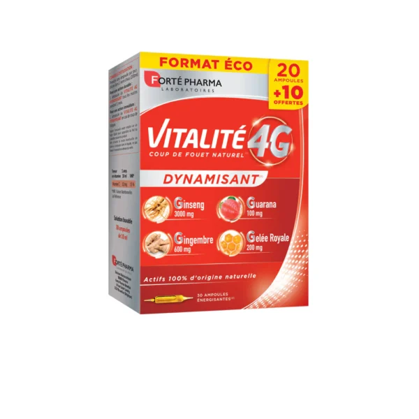 FORTÉ PHARMA VITALITÉ 4 G DYNAMISANT 30 AMPOULES FORMAT ÉCO (20 + 10 OFFERTES) – Image 5