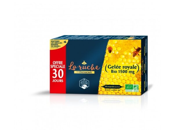 Gelée royale 1500 mg par ampoule (30 ampoule de 15 ml)