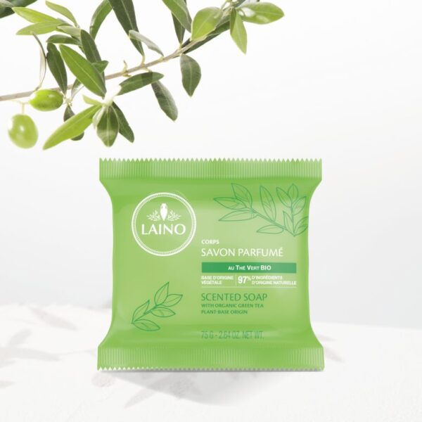 LAINO SAVON THÉ VERT FEUILLE DE MENTHE 75 G