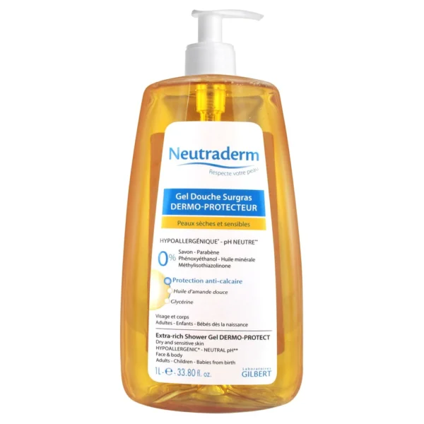 NEUTRADERM GEL DOUCHE SURGRAS DERMO PROTECTEUR POMPE 1 L